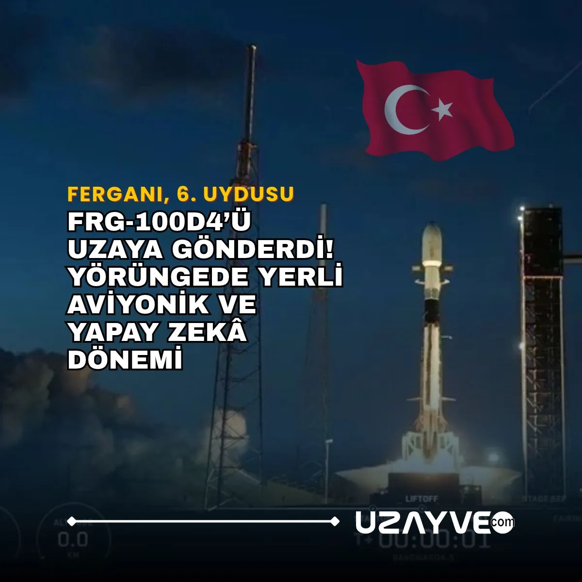 Fergani, 6. Uydusu FRG-100D4’ü Uzaya Gönderdi: Yörüngede Yerli Aviyonik ve Yapay Zekâ Dönemi