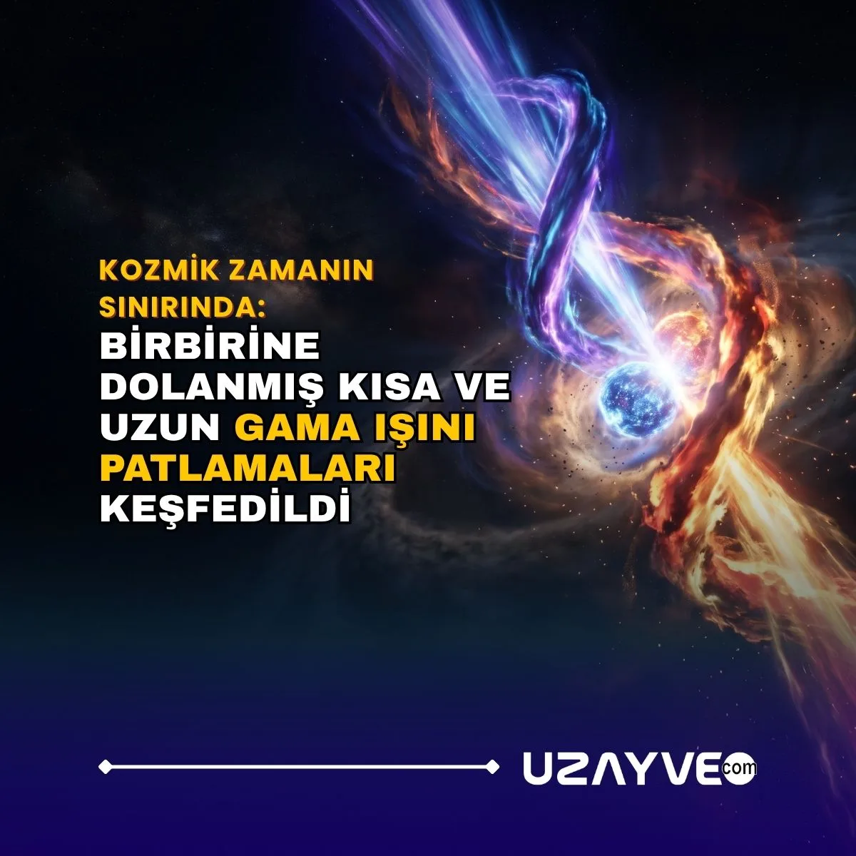 Kozmik Zamanın Sınırında: Birbirine Dolanmış Kısa ve Uzun Gama Işını Patlamaları Keşfedildi