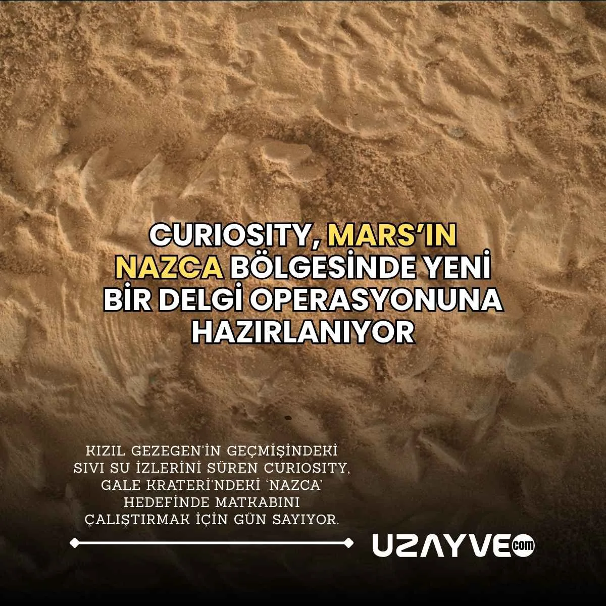 Curiosity, Mars’ın ‘Nazca’ Bölgesinde Yeni Bir Delgi Operasyonuna Hazırlanıyor