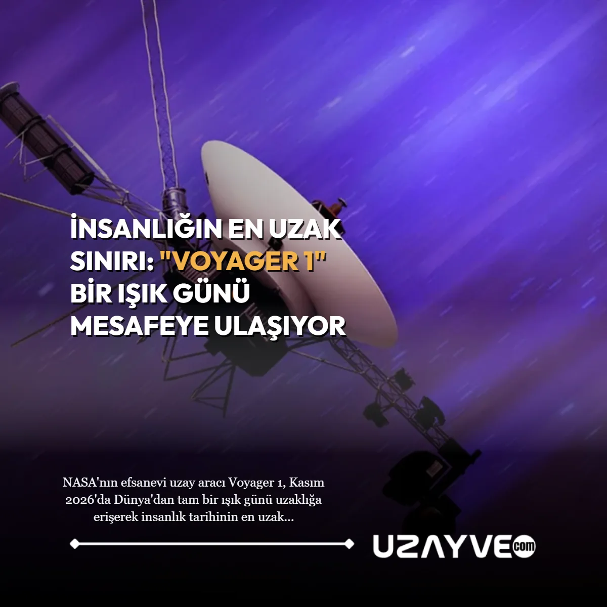 İnsanlığın En Uzak Sınırı: Voyager 1 Bir Işık Günü Mesafeye Ulaşıyor