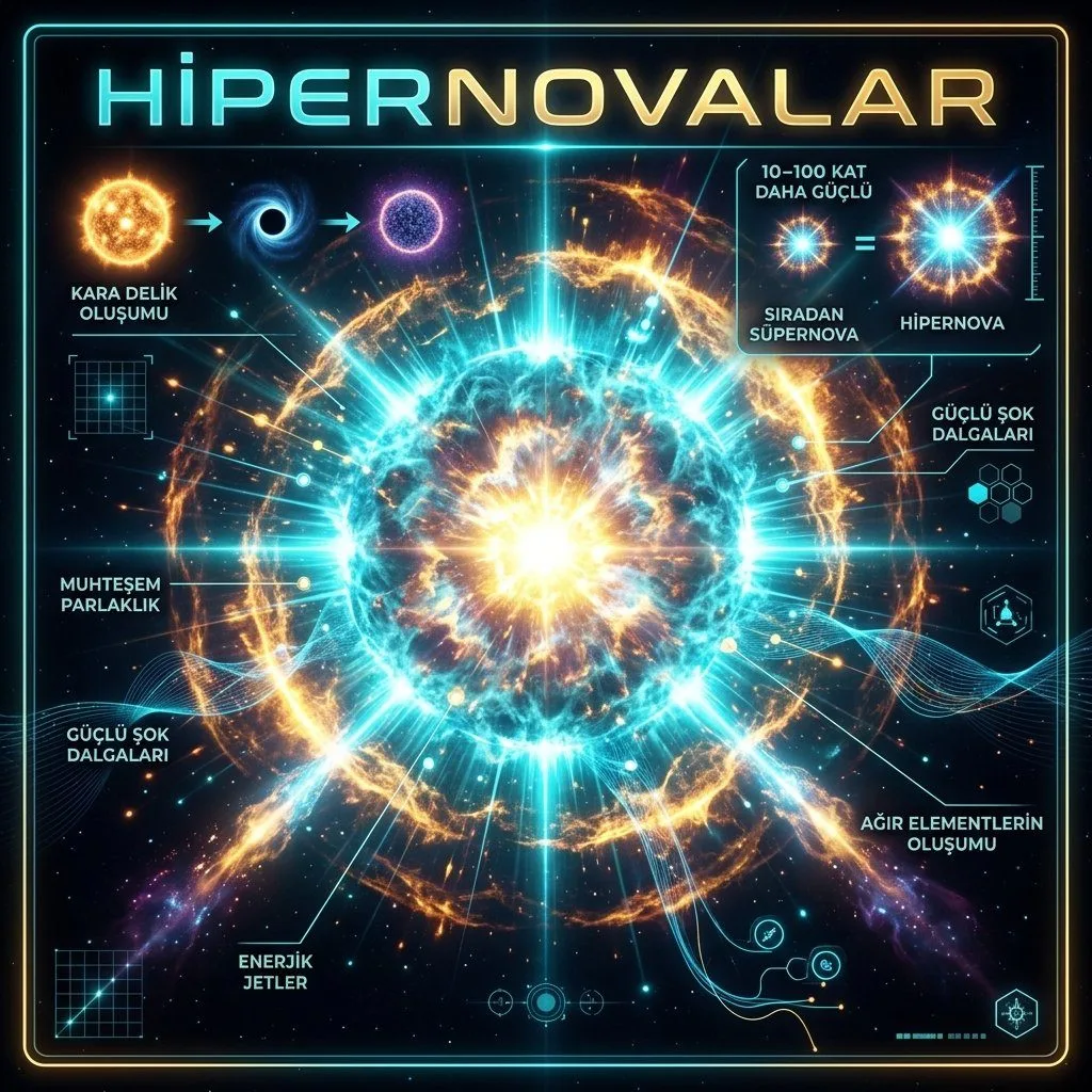 HİPERNOVALAR: DEV YILDIZLARIN MUAZZAM ÇÖKÜŞÜ VE KARA DELİKLERİN DOĞUŞU