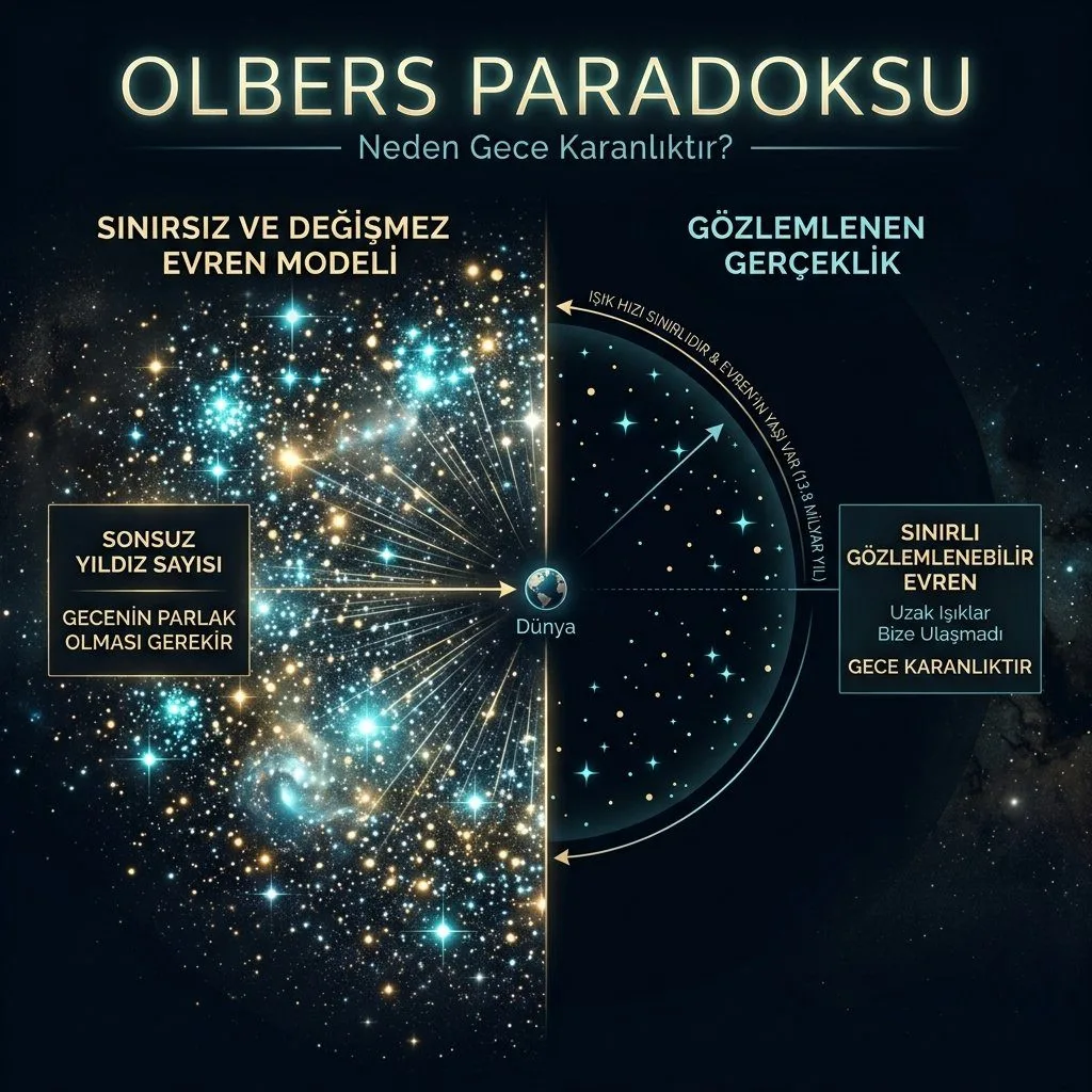 OLBERS PARADOKSU: EVREN SONSUZSA, GECE GÖKYÜZÜ NEDEN KARANLIK?