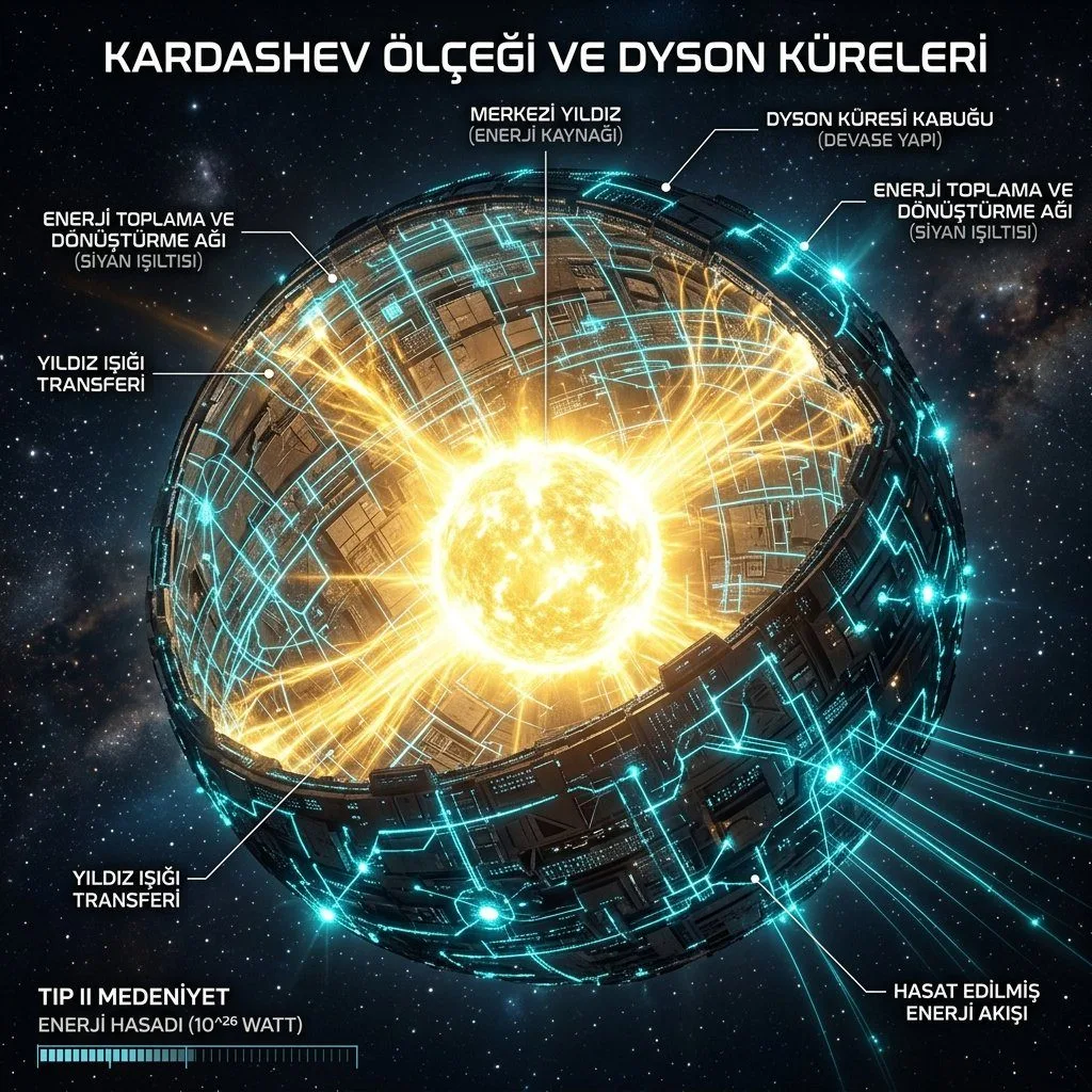 KARDASHEV ÖLÇEĞİ VE DYSON KÜRELERİ: YILDIZLARIN ENERJİSİNİ HASAT ETMEK